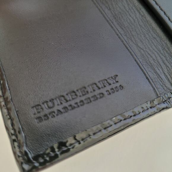 Burrbery Key Hooks Holder Case Wallet Logo Black Gray Check Trifold Designer - Picture 4 of 9
